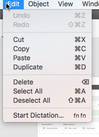 undo and redo in mac for wor